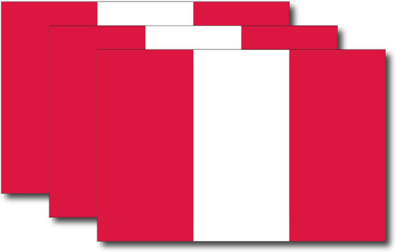 Peru Flag Sticker (3 Pack)