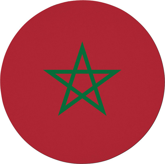 Morocco Flag 7.5" Circular Mouse Pad