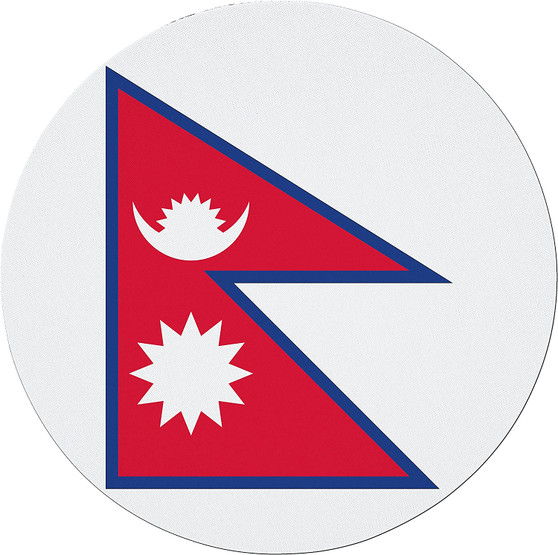 Nepal Flag 7.5" Circular Mouse Pad