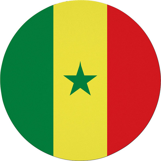 Senegal Flag 7.5" Circular Mouse Pad