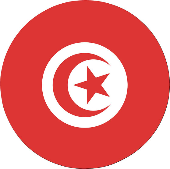 Tunisia Flag 7.5" Circular Mouse Pad