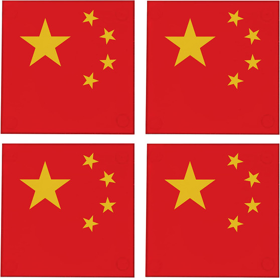 China Flag 3.5" Square Glass Coasters by DCM Solutions