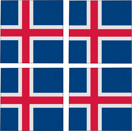 Iceland Flag 3.5" Square Glass Coasters by DCM Solutions