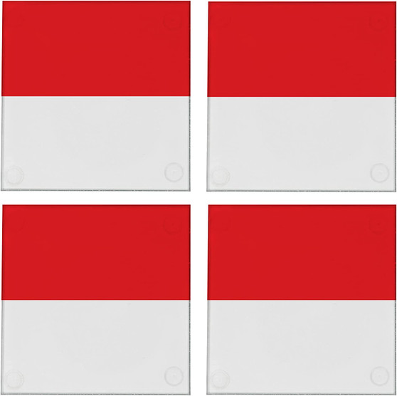 Indonesia Flag 3.5" Square Glass Coasters by DCM Solutions