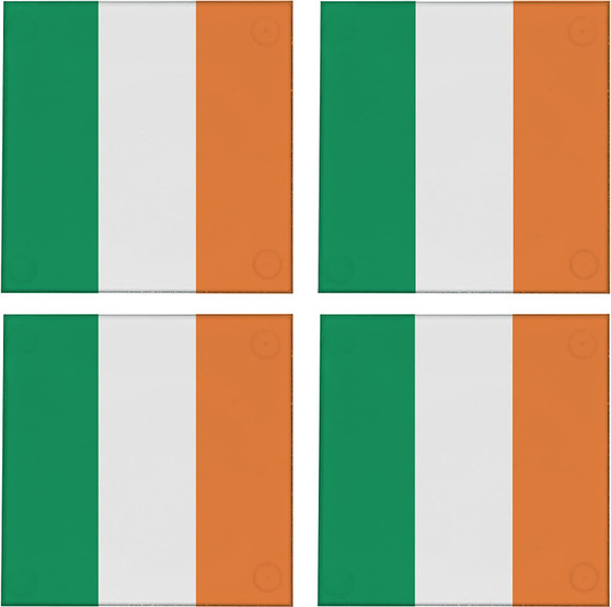 Ireland Flag 3.5" Square Glass Coasters by DCM Solutions