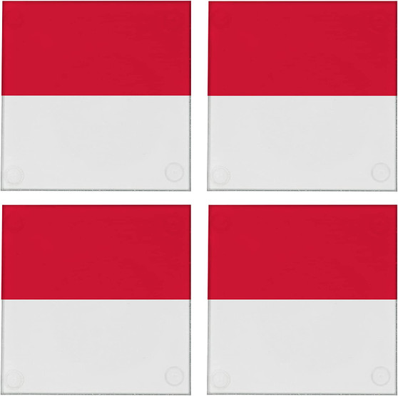 Monaco Flag 3.5" Square Glass Coasters by DCM Solutions