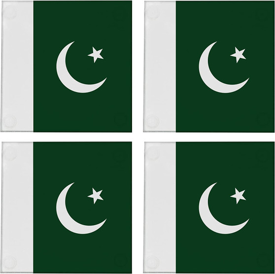 Pakistan Flag 3.5" Square Glass Coasters by DCM Solutions