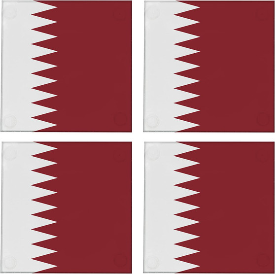 Qatar Flag 3.5" Square Glass Coasters by DCM Solutions