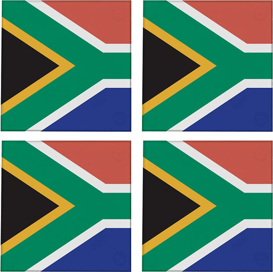 South Africa Flag 3.5" Square Glass Coasters by DCM Solutions