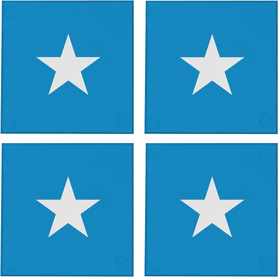 Somalia Flag 3.5" Square Glass Coasters by DCM Solutions