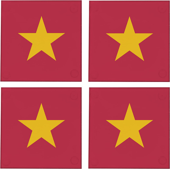 Vietnam Flag 3.5" Square Glass Coasters by DCM Solutions