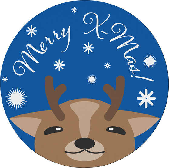 Merry X-Mas Reindeer 7.5" Circular Mouse Pad