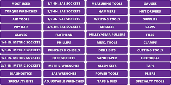 Purple Toolbox Organizational Sticker Rounded Labels Advanced Set