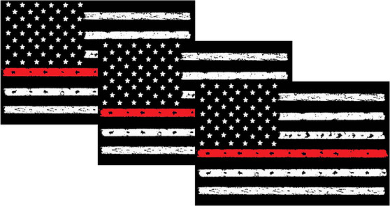 Thin Red Line Flag Bumper Sticker 3 Pack