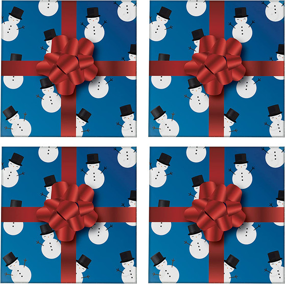 Gift Wrap Themed 3.5" Square Glass Coasters