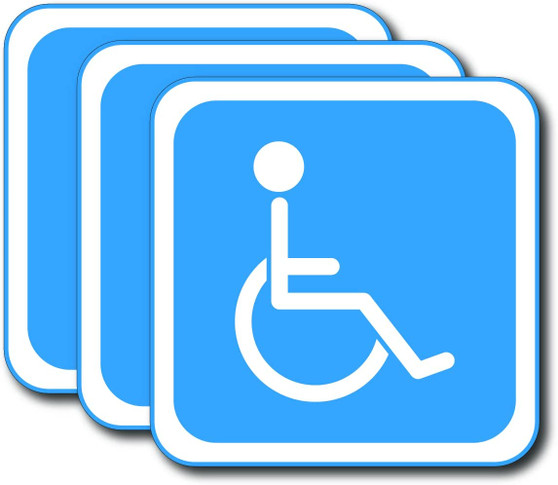 Handicap Sticker Sign (3-Pack)