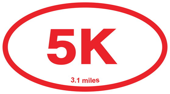5K Marathon - 3 Pack Stickers (3.5" x 5")