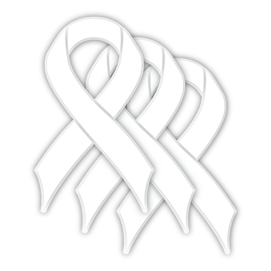 Lung Cancer (White) - 3 Pack Stickers Lung Cancer (White) - 3 Pack Stickers