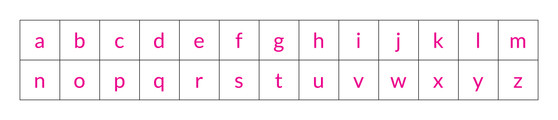 Pink Inverted Lower Case