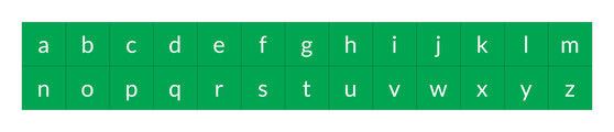Green Alphabet Letters (Lower Case)