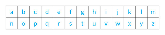 Cyan Inverted Lower Case