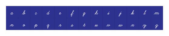 Blue Cursive Lower Case