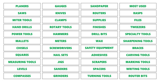 Green Inverted Toolbox Organizational Magnetic Labels Woodworking Set by DCM Solutions