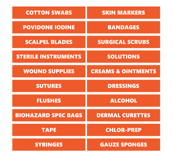 Burnt Orange Medical Supplies Magnetic Labels by DCM Solutions