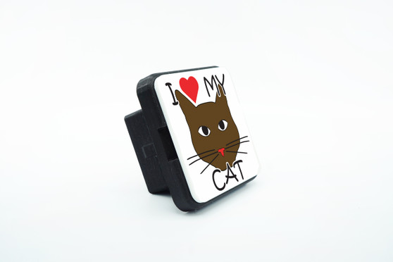 I Love My Brown Cat Trailer Hitch Cover Bundle
