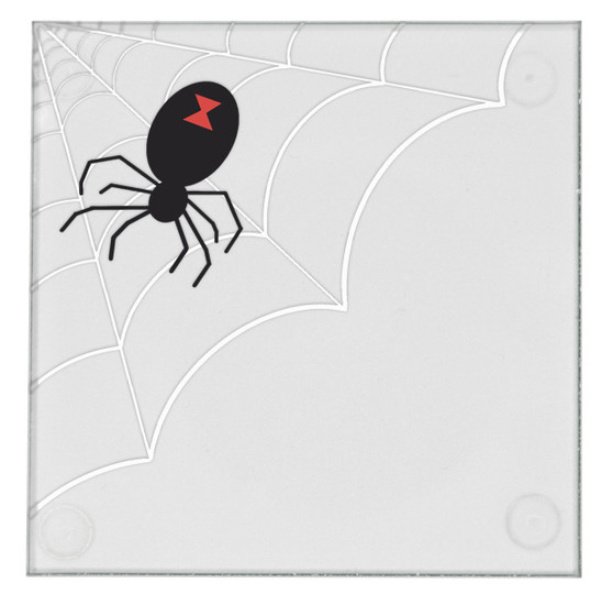 Spooky Spider Halloween 3.5" Square Glass Coasters by DCM Solutions