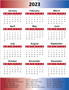 Patriotic 2023 Full Yearly Calendar Sticker