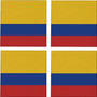 Colombia Flag 3.5" Square Glass Coasters by DCM Solutions