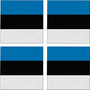 Estonia Flag 3.5" Square Glass Coasters by DCM Solutions