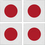 Japan Flag 3.5" Square Glass Coasters by DCM Solutions