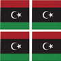 Libya Flag 3.5" Square Glass Coasters by DCM Solutions
