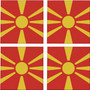 Macedonia Flag 3.5" Square Glass Coasters by DCM Solutions
