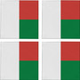 Madagascar Flag 3.5" Square Glass Coasters by DCM Solutions