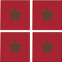Morocco Flag 3.5" Square Glass Coasters by DCM Solutions