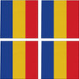 Romania Flag 3.5" Square Glass Coasters by DCM Solutions