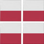 Poland Flag 3.5" Square Glass Coasters by DCM Solutions