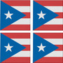 Puerto Rico Flag 3.5" Square Glass Coasters by DCM Solutions
