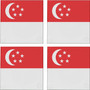 Singapore Flag 3.5" Square Glass Coasters by DCM Solutions