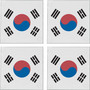 South Korea Flag 3.5" Square Glass Coasters by DCM Solutions