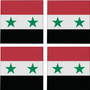 Syria Flag 3.5" Square Glass Coasters by DCM Solutions