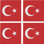 Turkey Flag 3.5" Square Glass Coasters by DCM Solutions