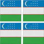 Uzbekistan Flag 3.5" Square Glass Coasters by DCM Solutions