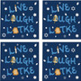 Hanukkah Live Laugh Latke 3.5" Square Glass Coasters by DCM Solutions