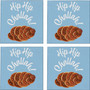 Hip Hip Challah 3.5" Square Glass Coasters by DCM Solutions