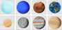 Planets of The Solar System Square Glass Coasters
