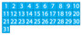Cyan Calendar Date Magnets By DCM Solutions For Whiteboards. Business or Home Use